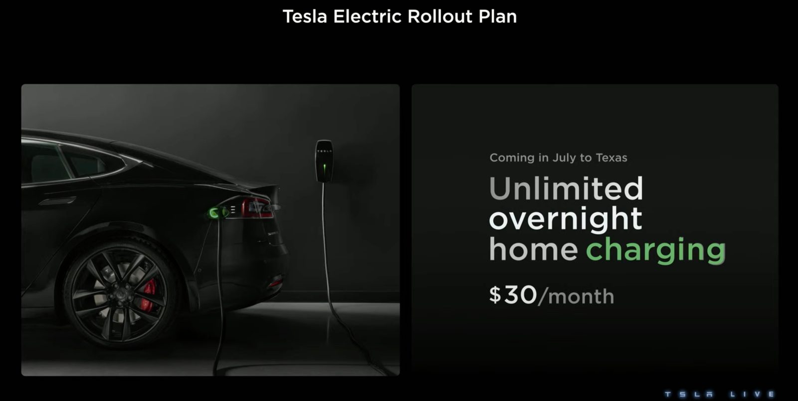 Tesla electric unlimited charging