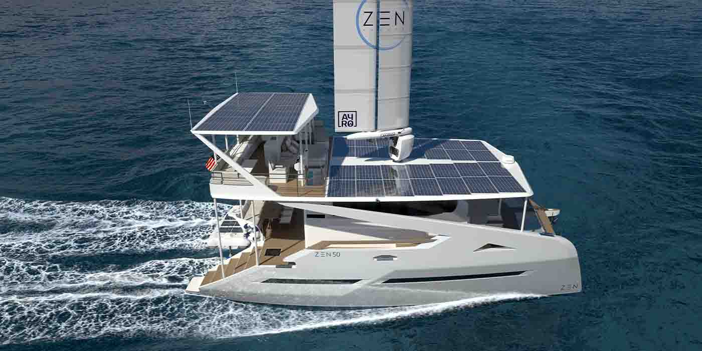 solar electric sailing catamaran