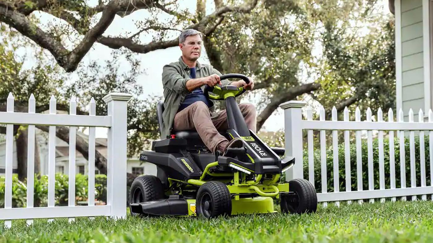 Ryobi sit deals down lawn mower