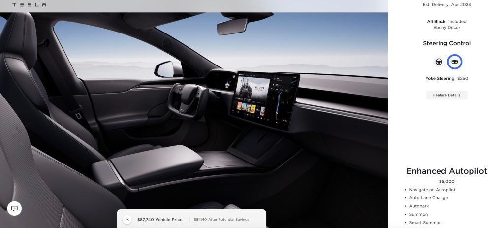 Tesla makes its controversial Yoke steering wheel an option with a