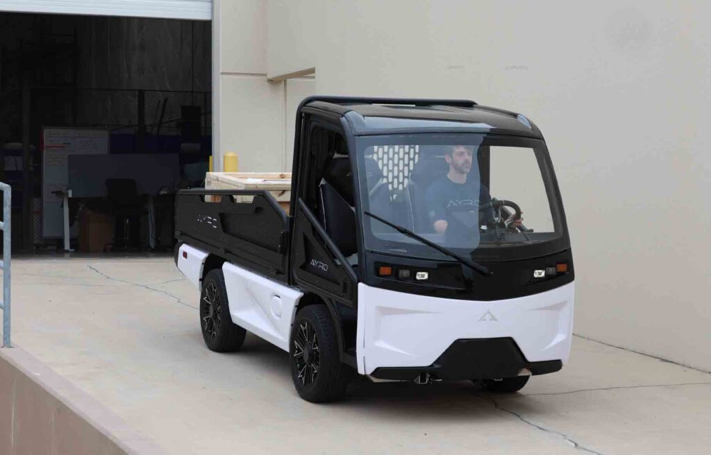 AYRO Vanish US-built electric mini-truck shows off its unique look