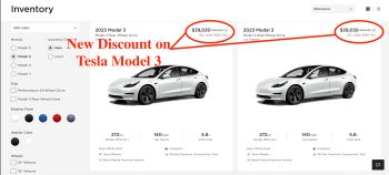 Tesla Model 3 inventory discount