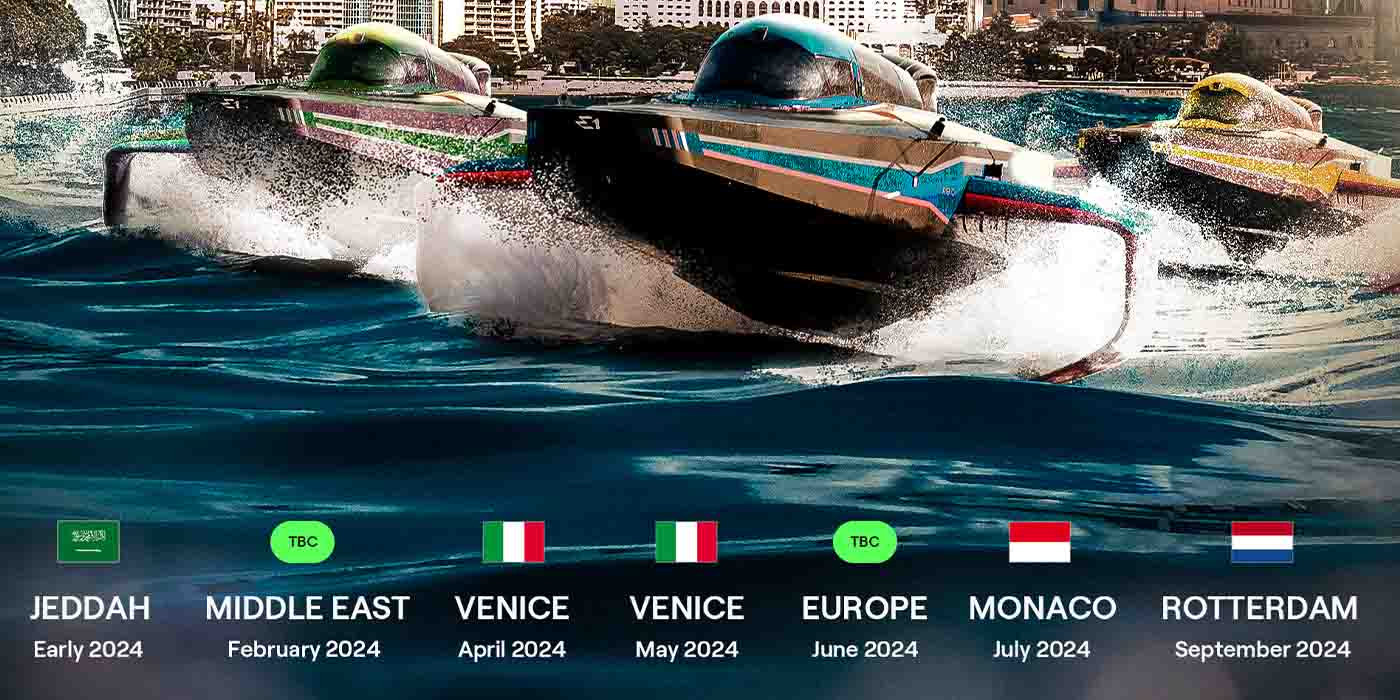 E1 Series shares electric boat racing calendar, but delays start