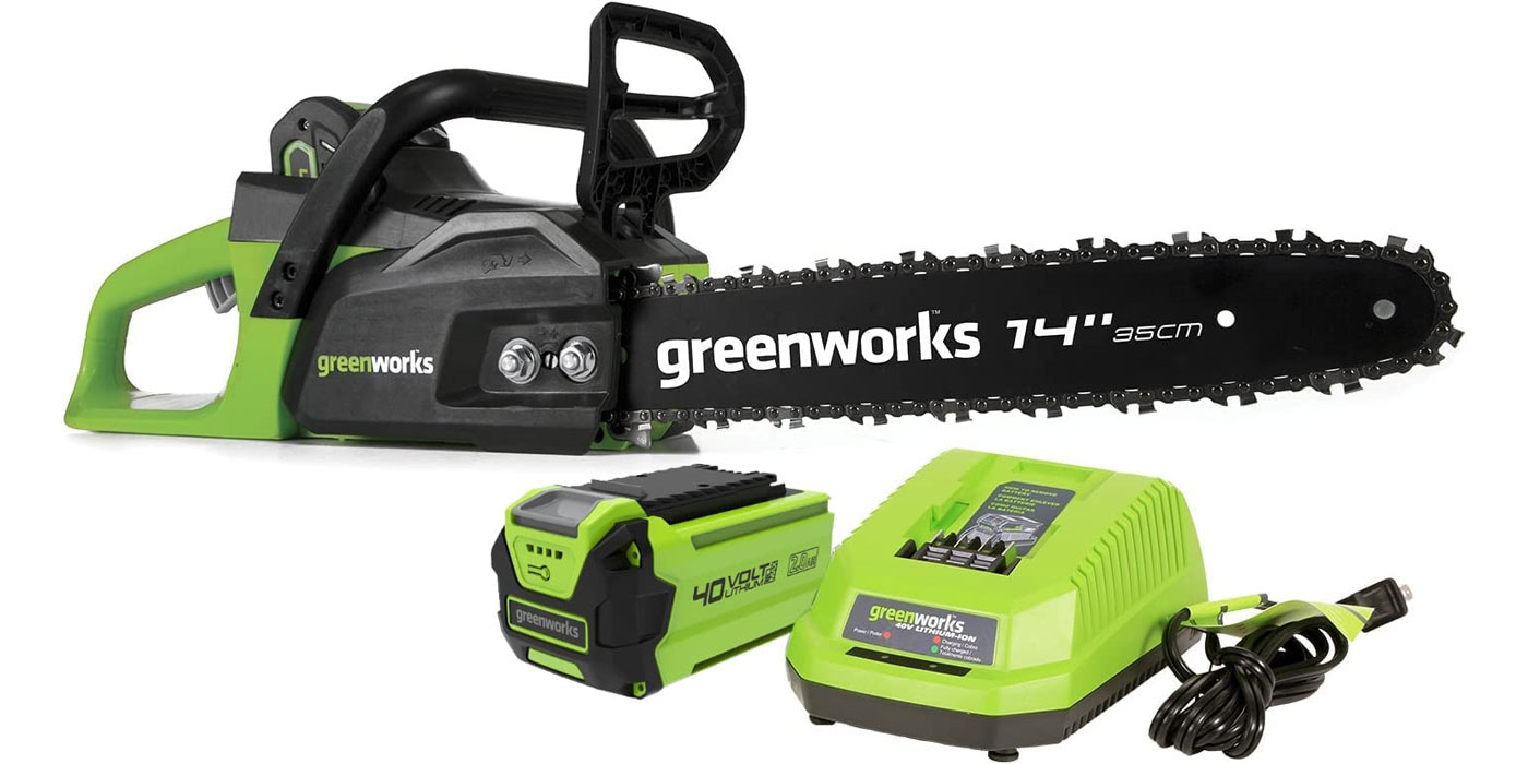Greenworks 40V 14-inch electric chainsaw $155, more