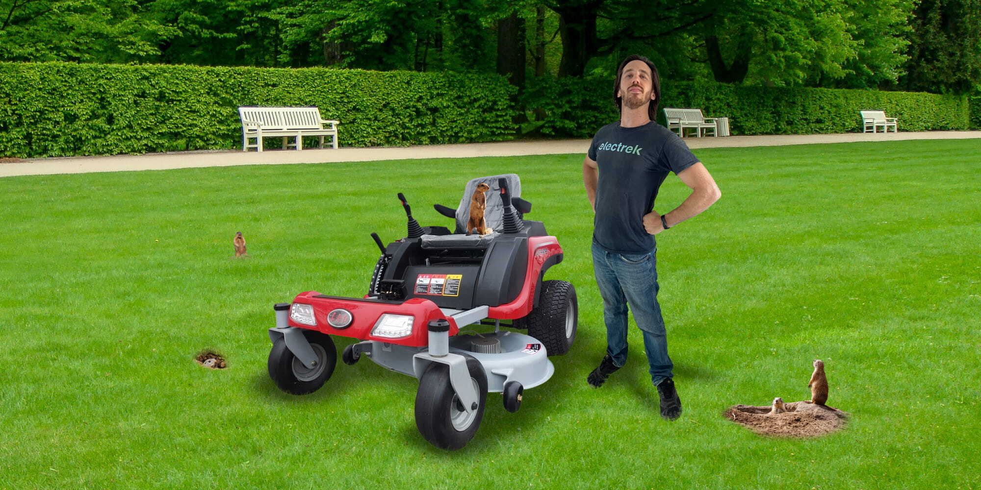 Electric lawn best sale mower zero turn