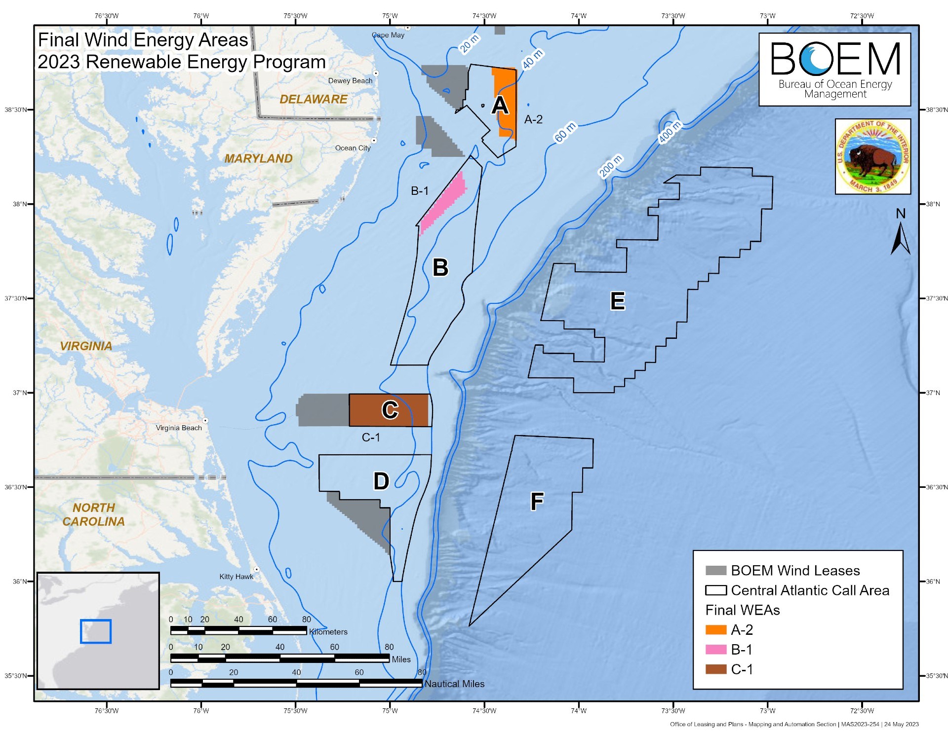 The US announces 4-8 GW of new offshore wind areas in the Atlantic