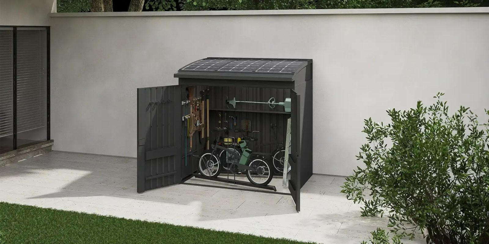 solar + battery storage shed