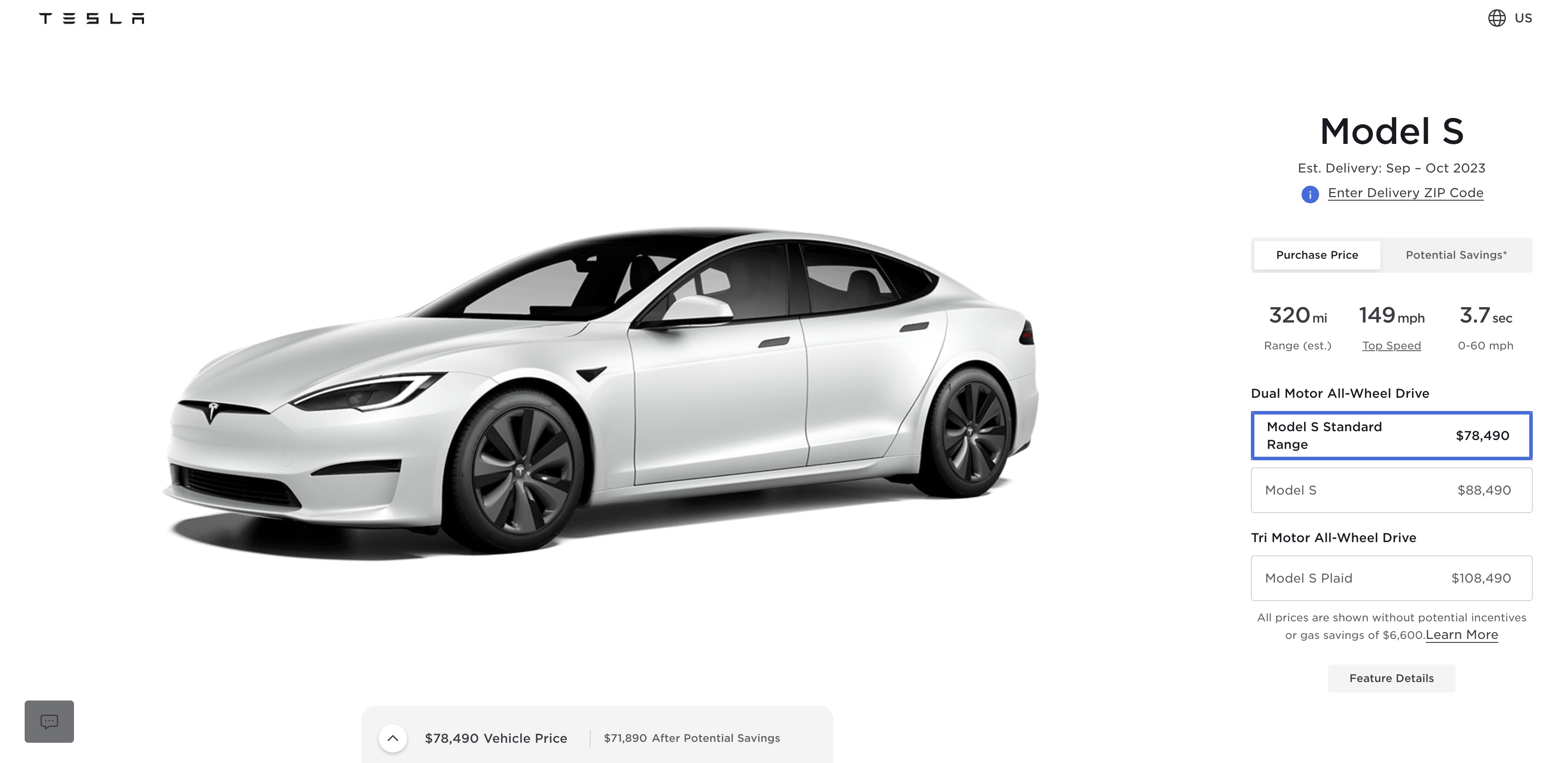 Tesla deals 85 range