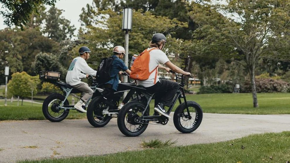 teenagers on super73 electric bikes