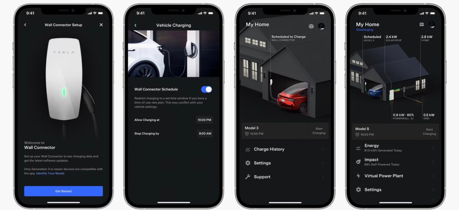 Tesla-App für Wall Connector