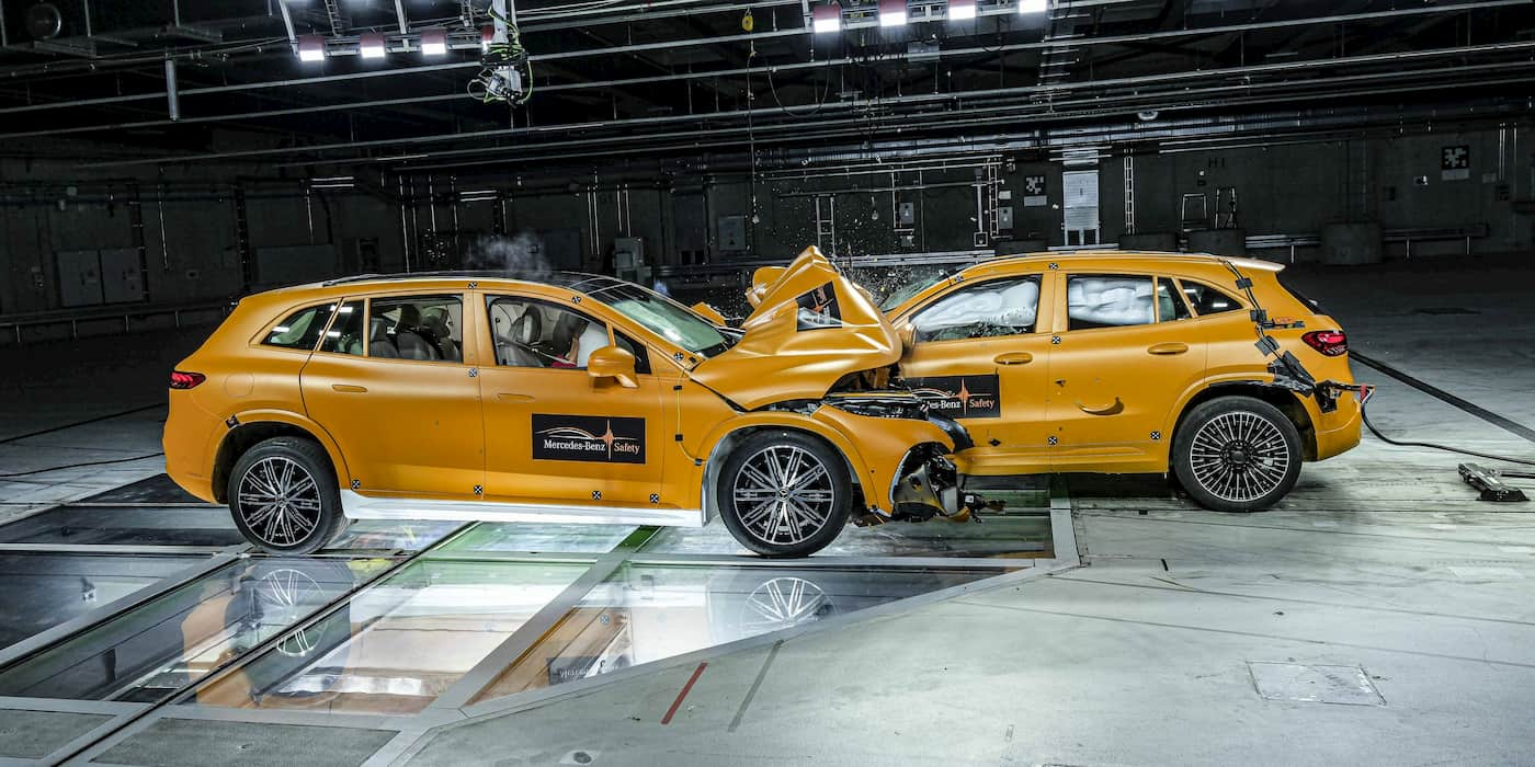 Watch This Head-On Crash Test between Two EVs