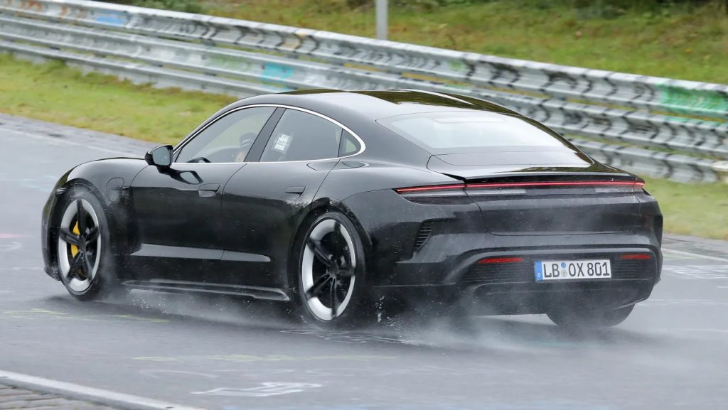 Porsche Taycan EV spotted with sporty design upgrade
