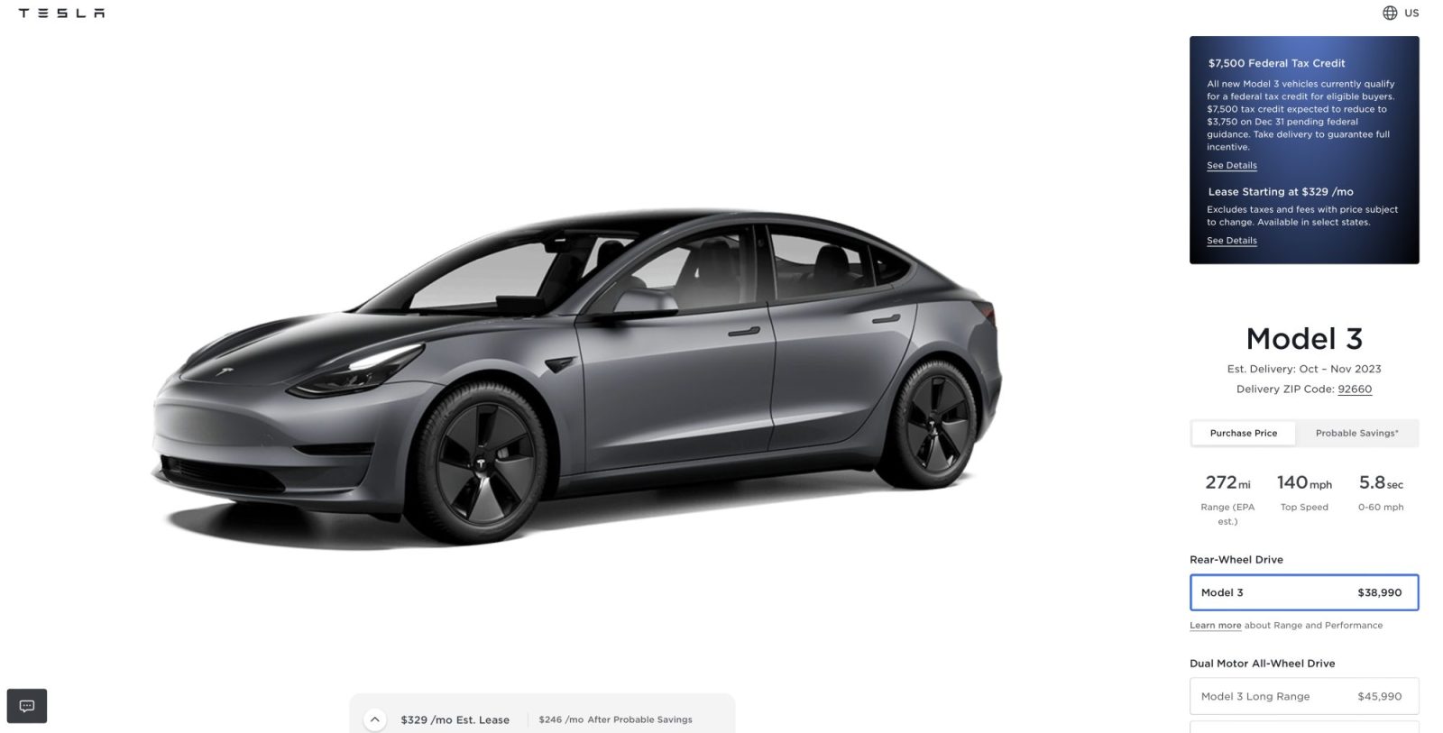 Tesla Model 3 Electric Lease Deals