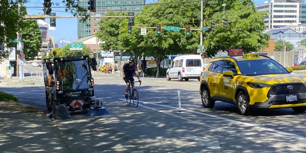 electric street sweeper for bike lanes