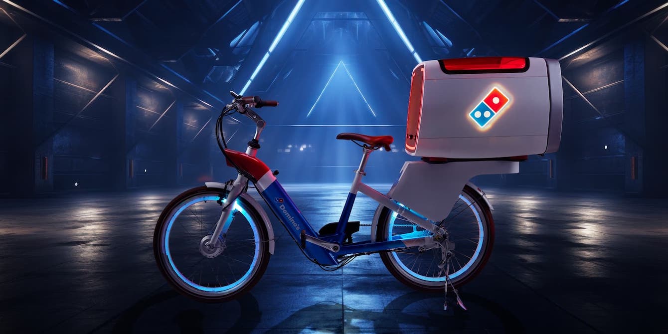 dominos dxb electric bike pizza delivery