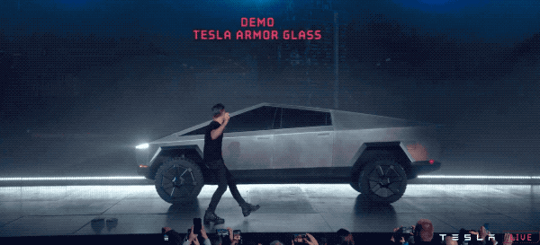 Tesla is selling broken-glass decals, after using a baseball for Cybertruck  stunt