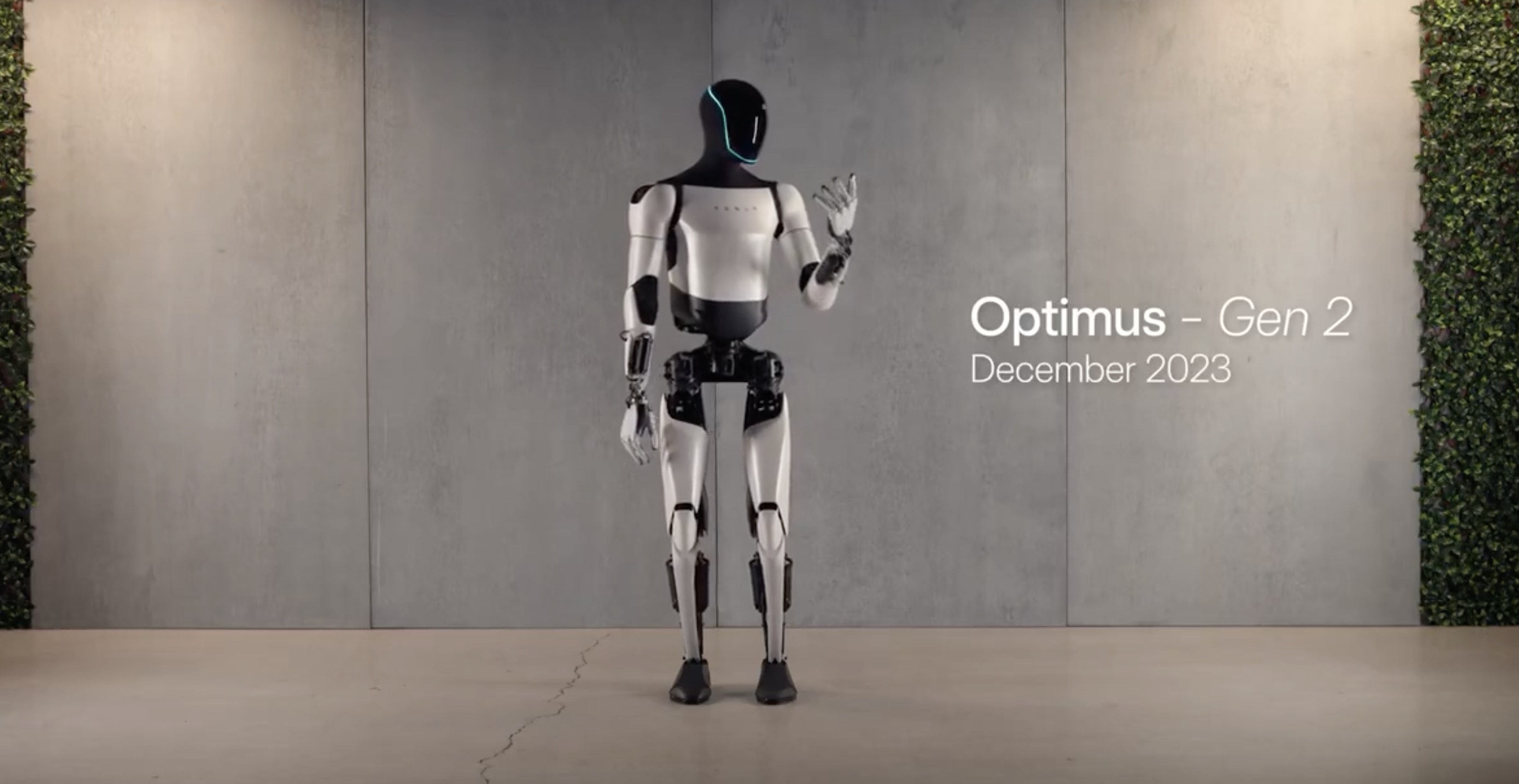 Tesla Optimus robot standing up.
