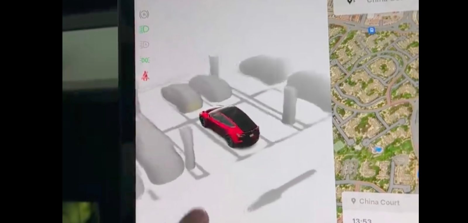 Tesla unveils new birdeye view 3D reconstruction park assist Electrek