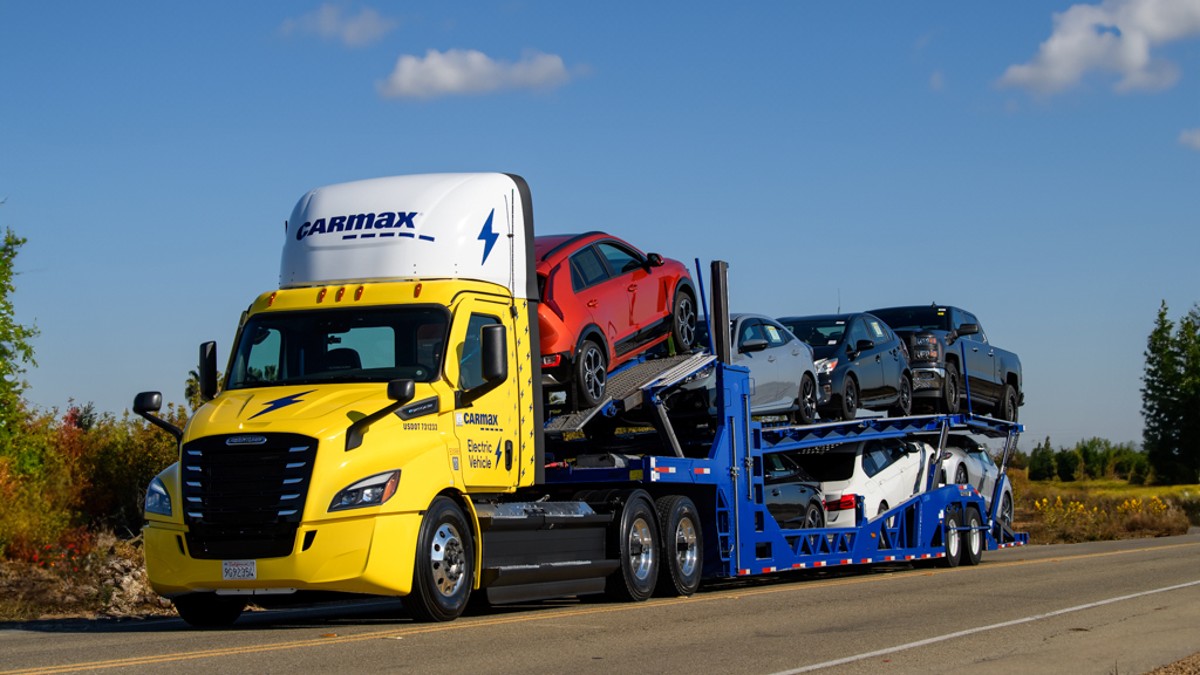 CarMax is now piloting an electric semi truck as a car hauler