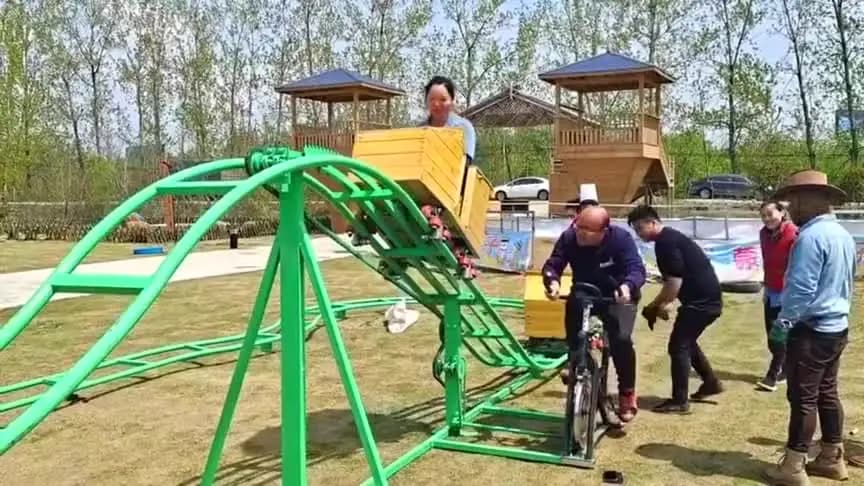 Check out this bicycle powered backyard rollercoaster you can buy