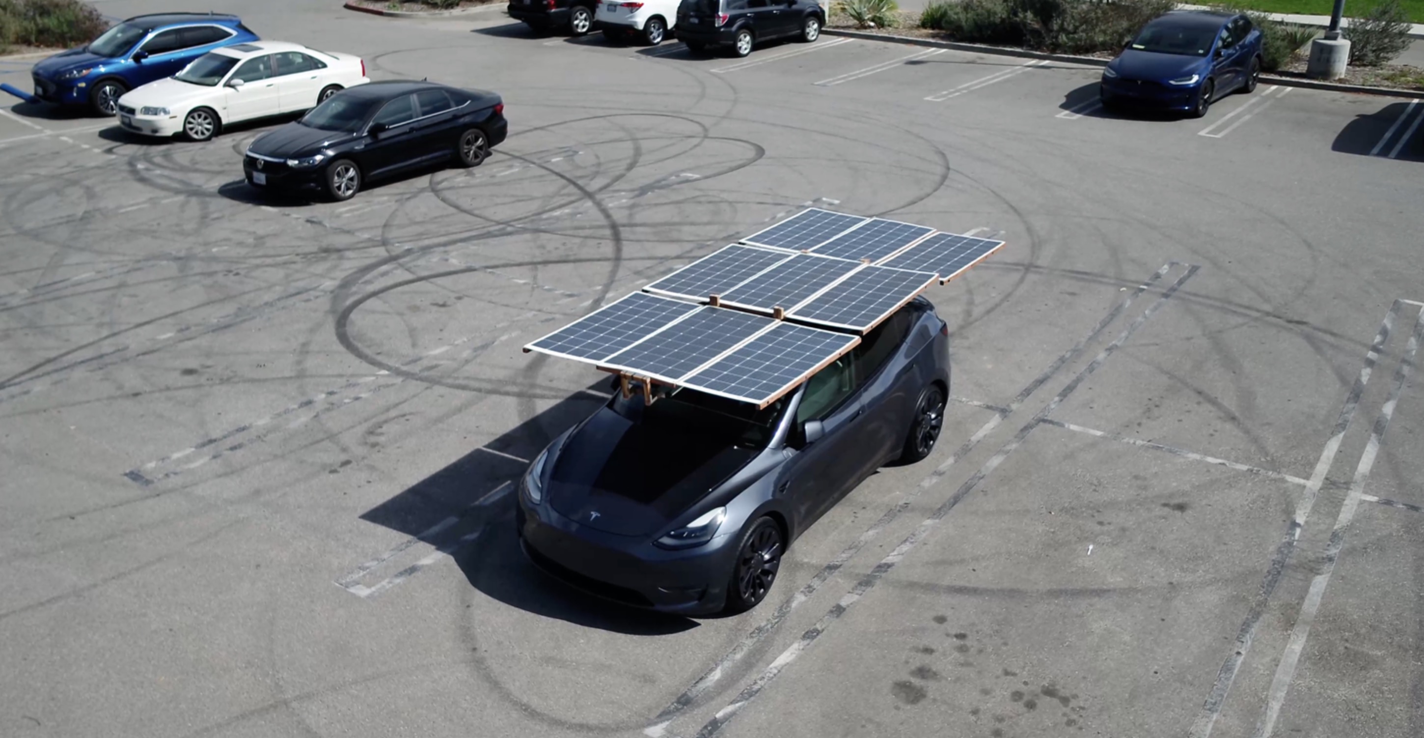 Tesla solar shop powered car