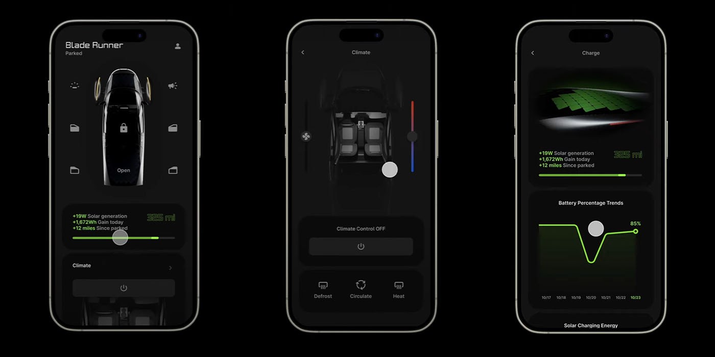 Aptera's latest update offers glimpse at app, batteries, BinC debut