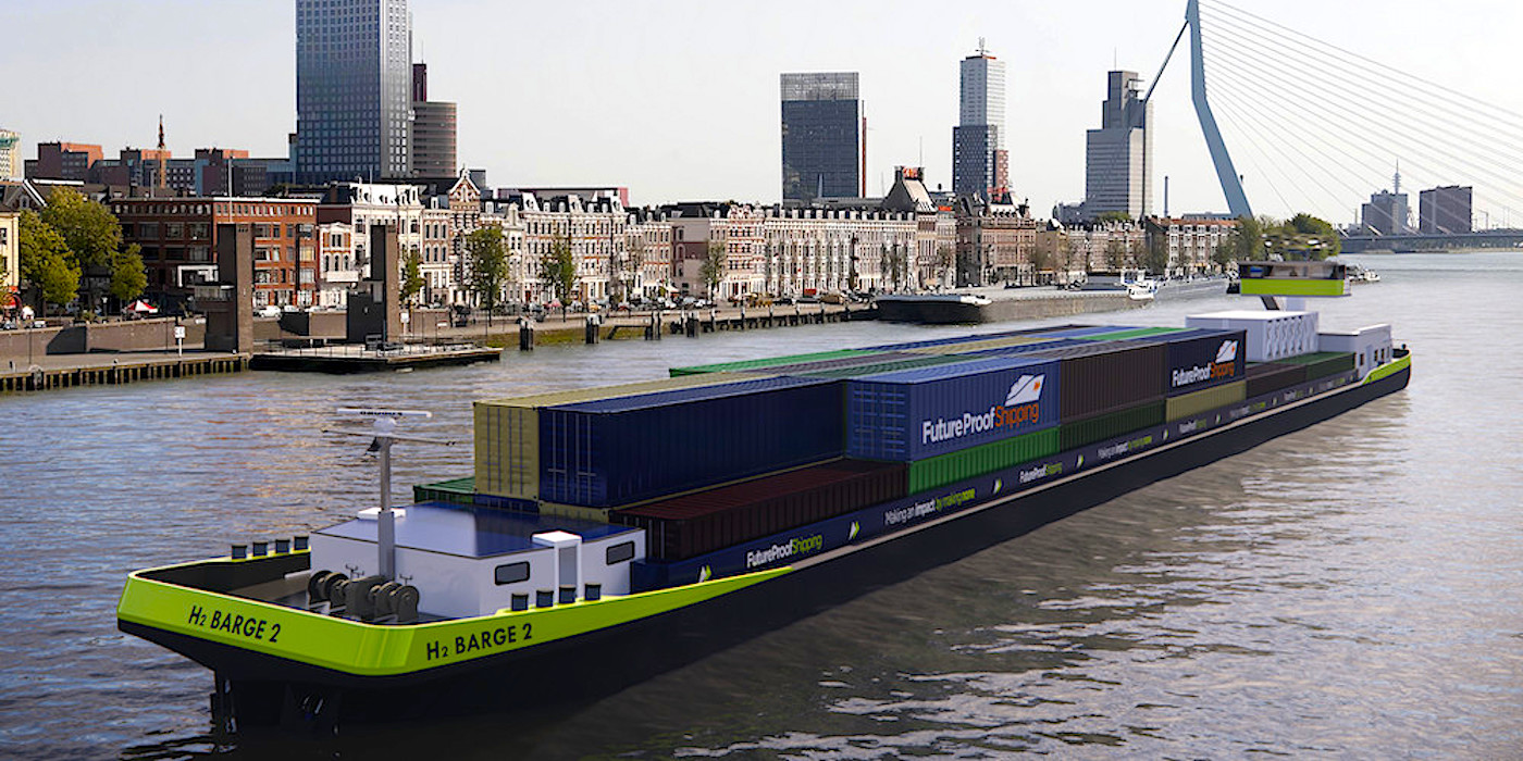 New emission-free hydrogen freight ship, ready for use on the Rhine