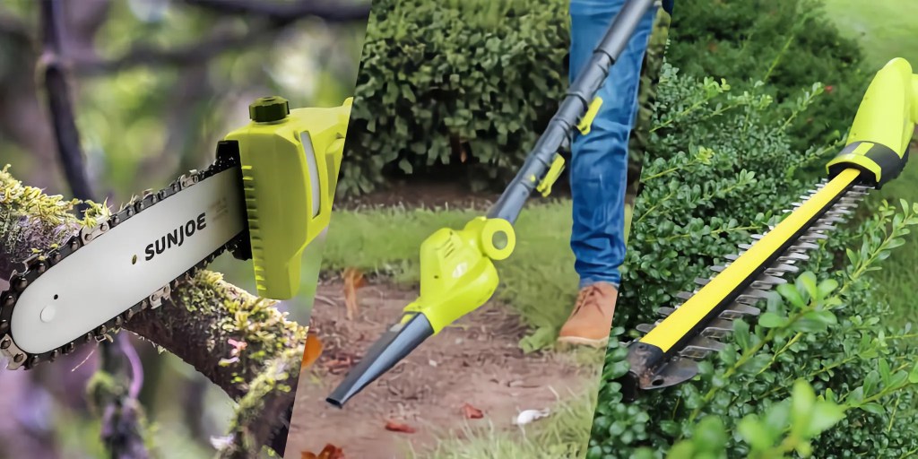 Sun Joe 3-in-1 blower, hedge trimmer, and pole saw combo kit