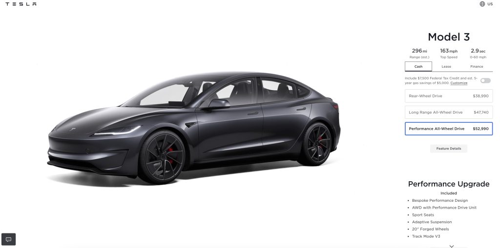 Tesla officially unveils new Model 3 Performance with 0-60 mph in 2.9 sec