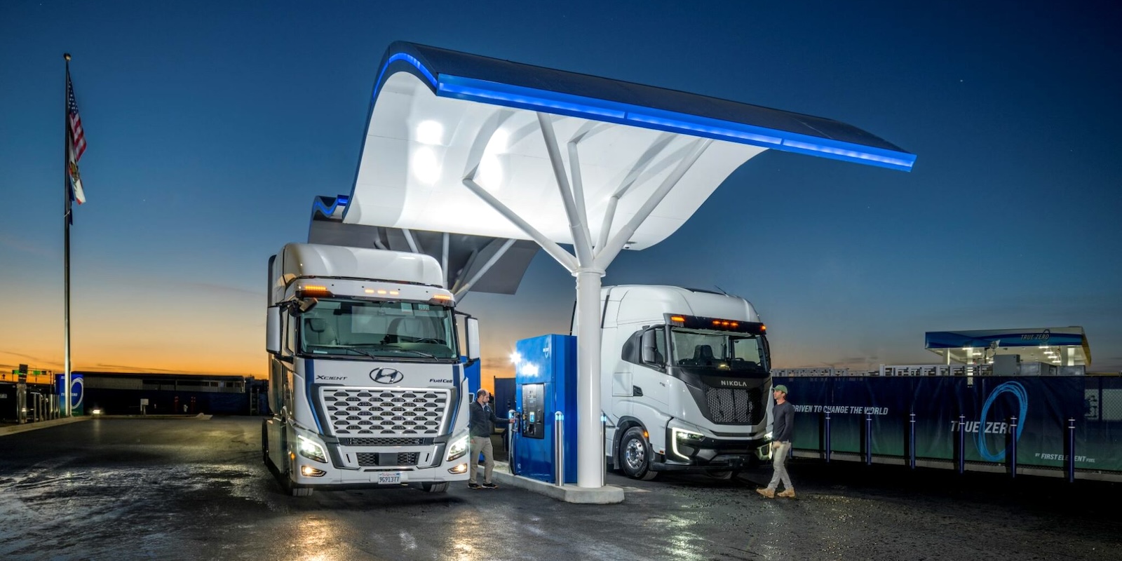 FirstElement opens world’s first commercial truck stop for hydrogen-fueled vehicles