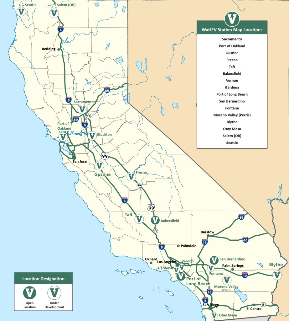 Map of California Los Angeles County WattEV Locations CRITICAL PATHS Media Version Locations NO address - Auto Recent