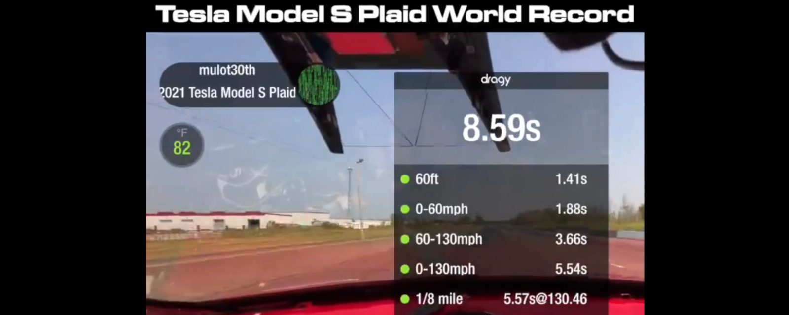Tesla model S plaid record
