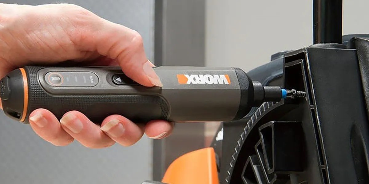 Worx 4V 3-Speed Screwdriver within post for Samsung Bespoke AI All-in-One Electric Washer and Ventless Dryer