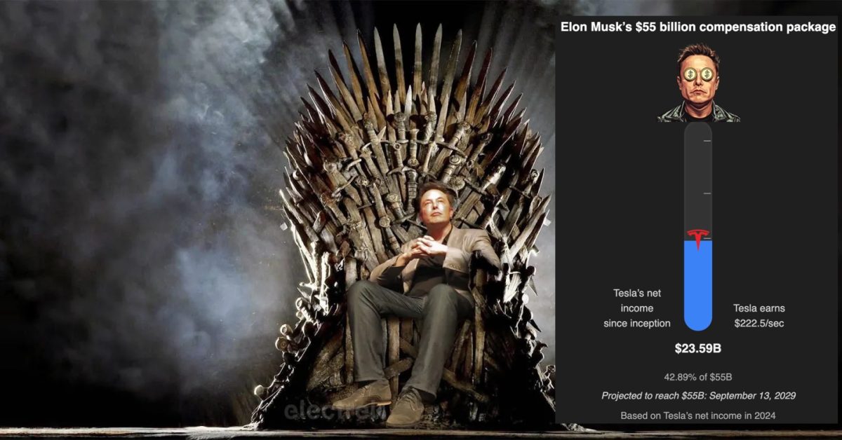Tesla's all-time net income is still far below Elon Musk's $55B compensation package