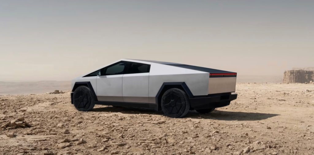 Tesla Cybertruck sand