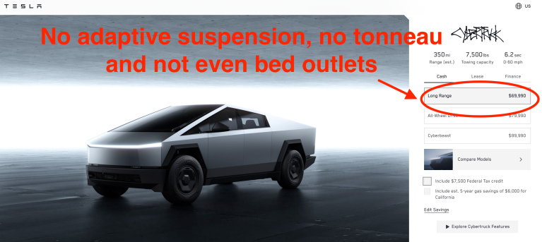 Tesla Cybertruck long range hero