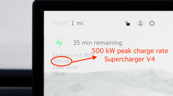 Tesla Supercharger V4 peak charge rate