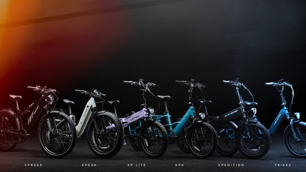 Lectric e-bikes lined up in early Black Friday promotional image