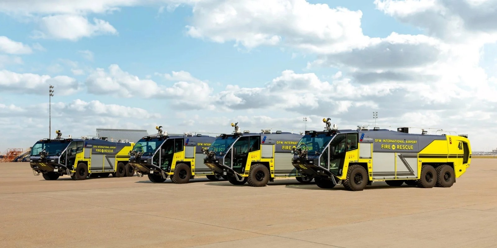 DFW deploys SIX new Striker Volterra Electric ARFF 6x6 fire trucks