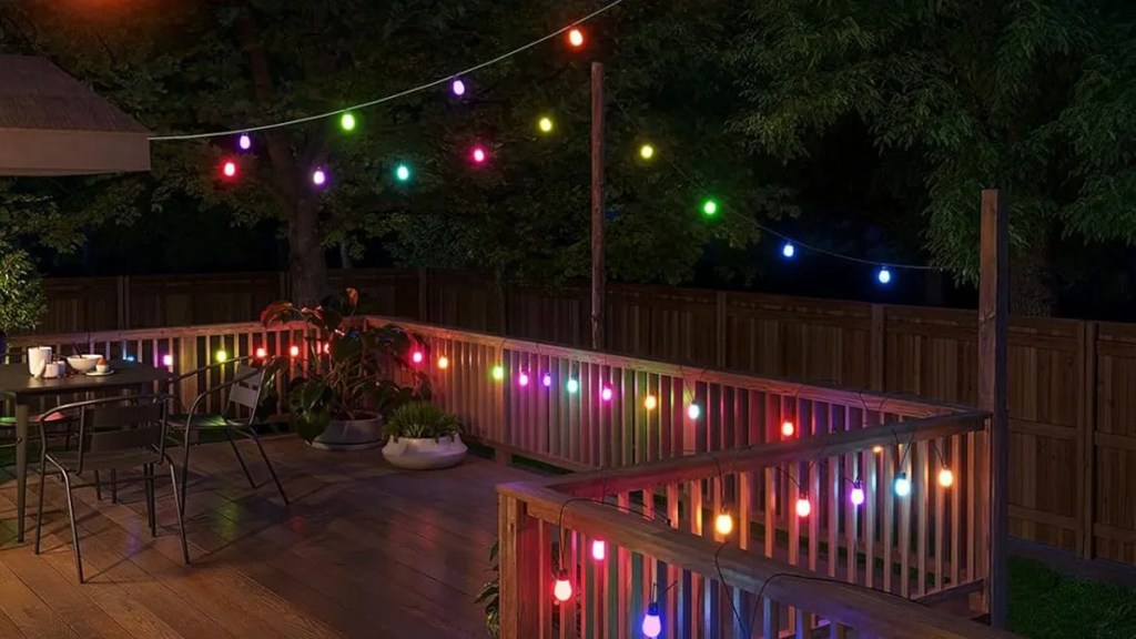 patio lined with Govee S14 Outdoor String Lights 2