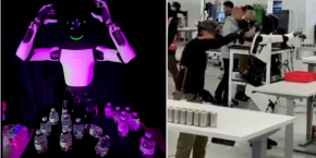 Tesla Optimus robot fall vr headset