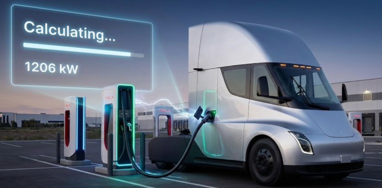 Tesla Semi charge rate