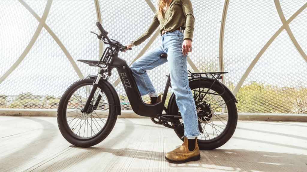 woman on Buzz cerana 2 e-bike