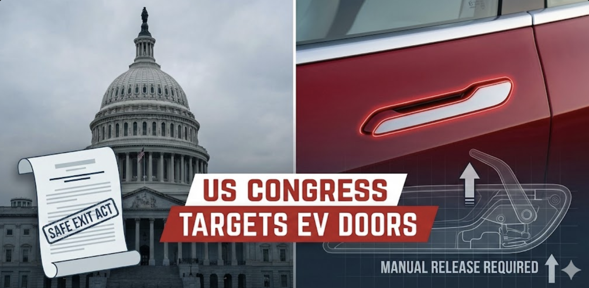 US Congress introduces ‘SAFE Exit Act’ targeting Tesla door handles after claiming 15 deaths
