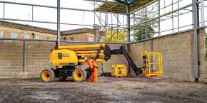 Part of the E-TECH range, the JCB A45E articulating boom is entirely electric, more productive, and more efficient - and all with zero emissions.