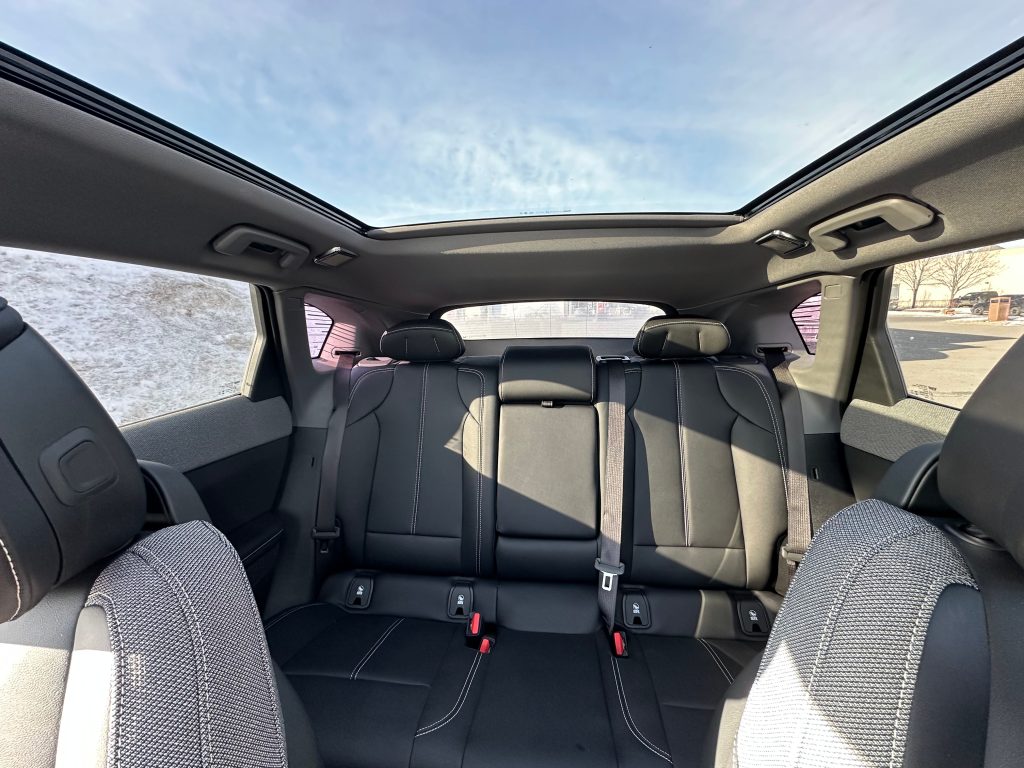 Back seat and nice panoramic glass roof