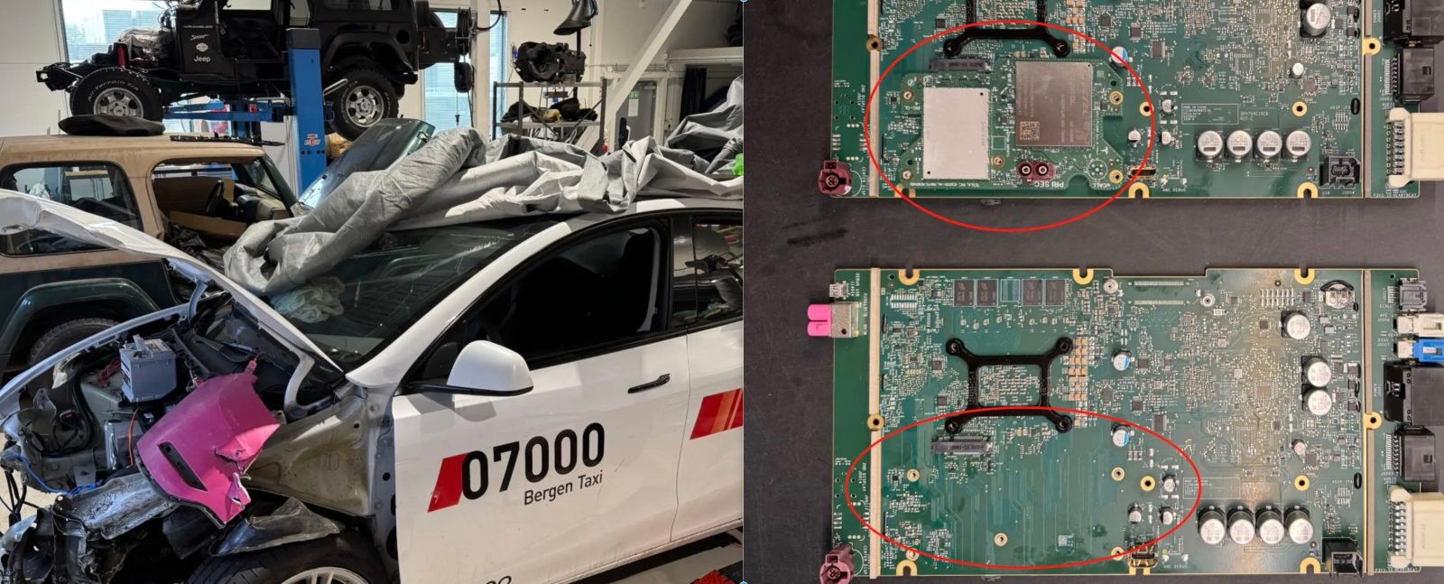Tesla crash missing network card