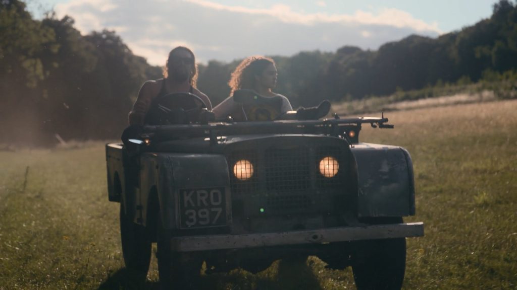 Jason Momoa driving his electrified 1949 Land Rover Series I converted by Electrogenic