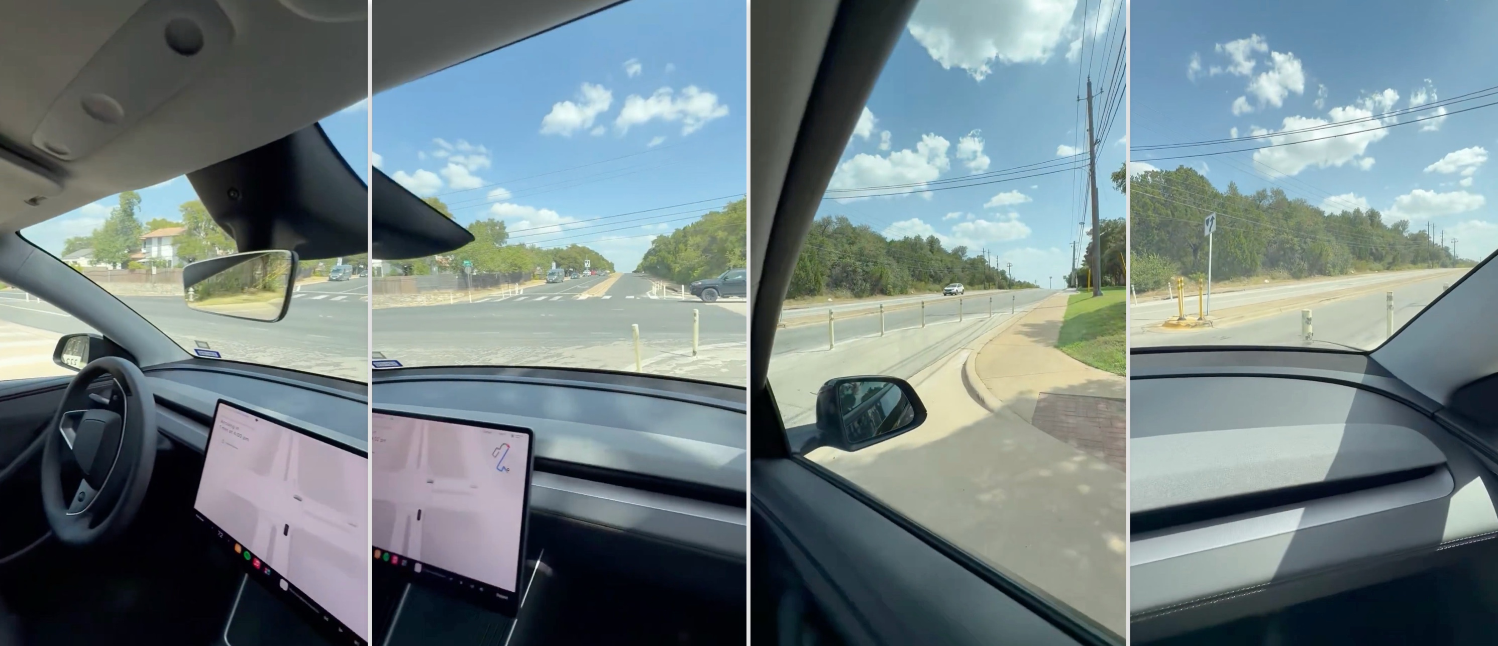 Tesla Robotaxi rams bollards