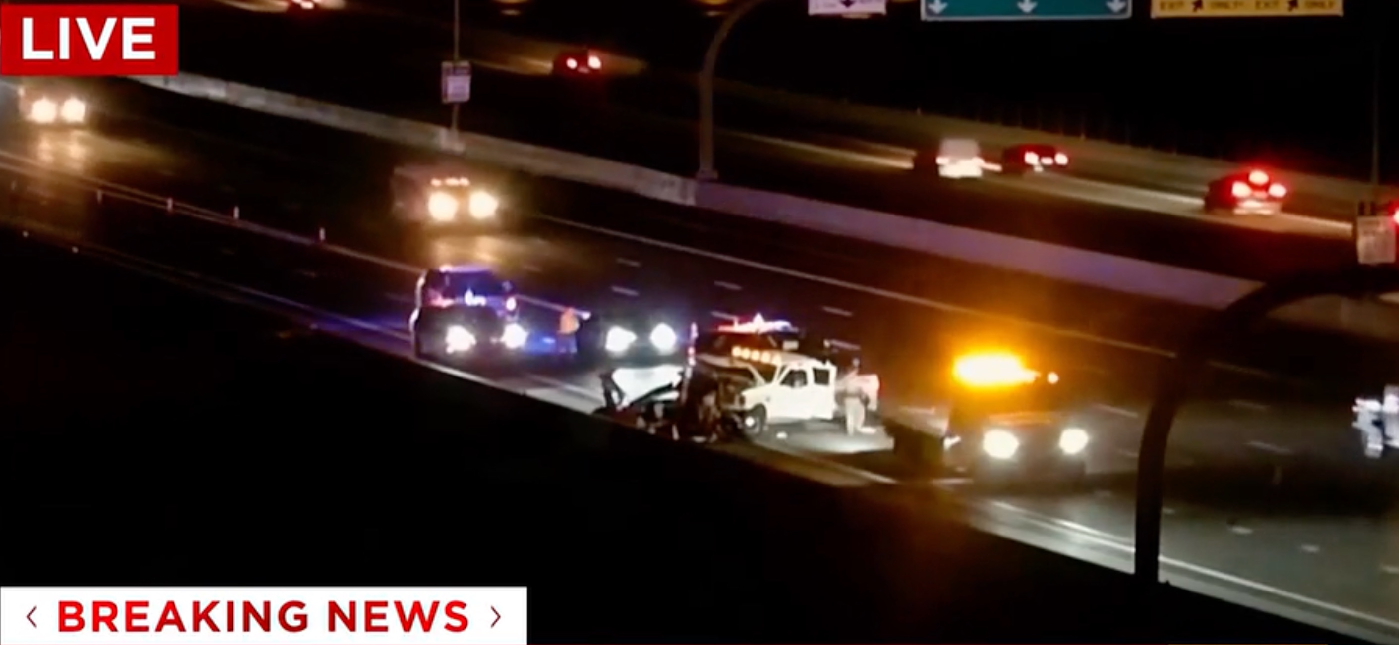 Tesla crash stopped highway